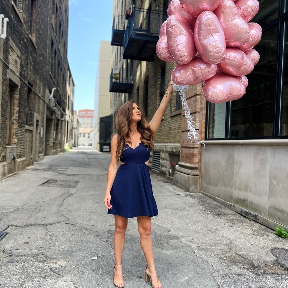 SHEIN Navy Blue Mini Dress with Spaghetti Straps